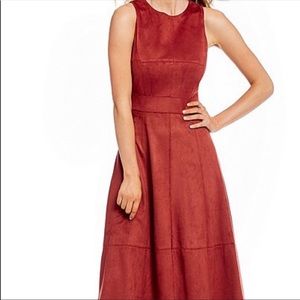 Burnt orange suede dress